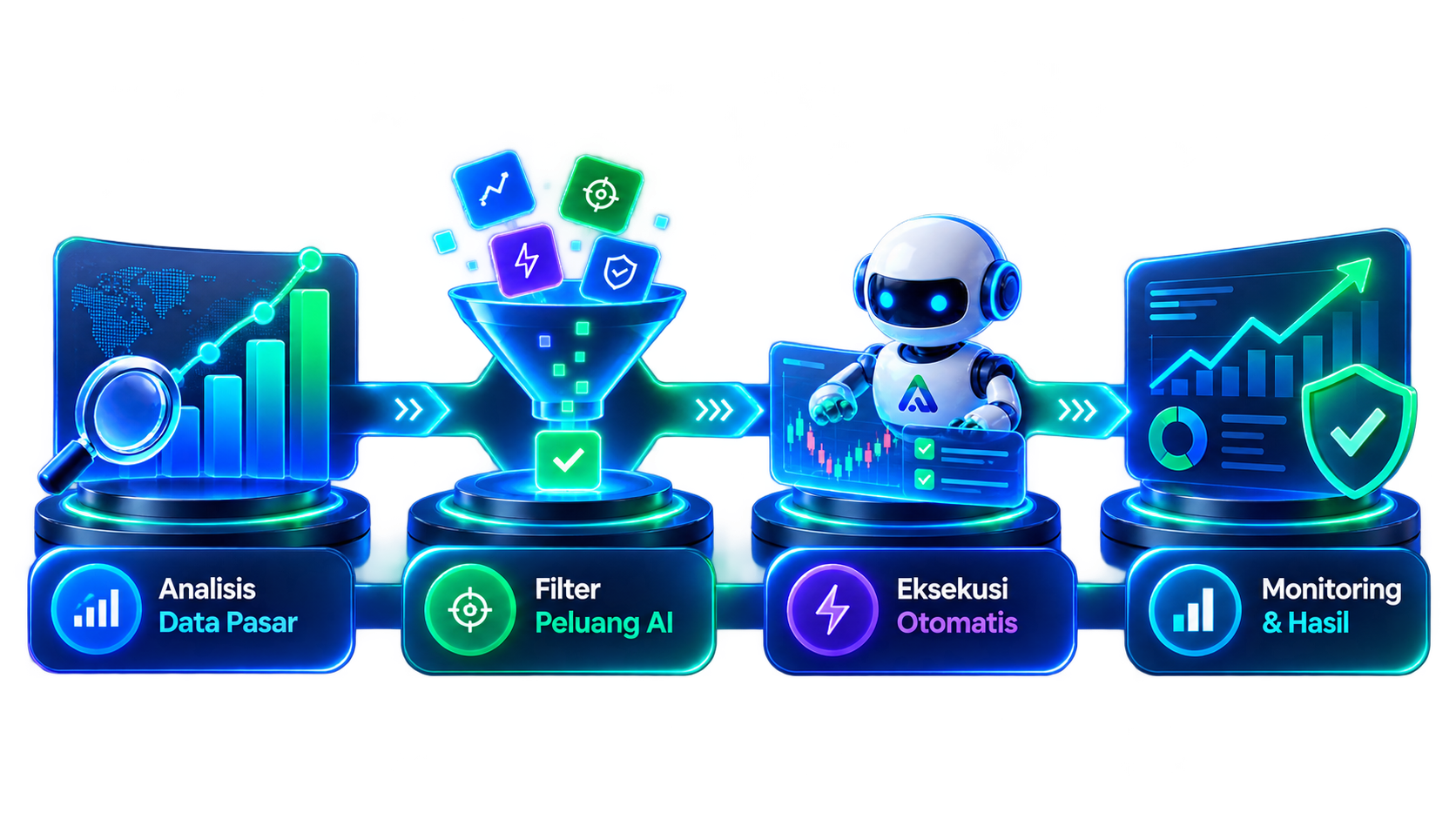 Tahap analisis, penyaringan peluang, eksekusi, dan monitoring Axispoly